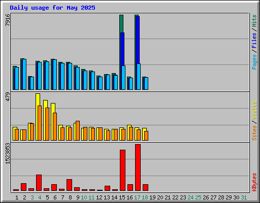 Daily usage for May 2025