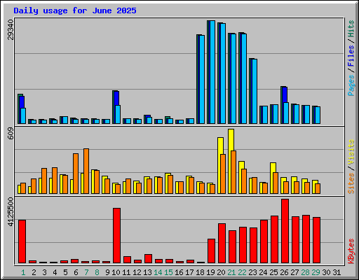 Daily usage for June 2025