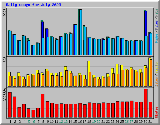 Daily usage for July 2025