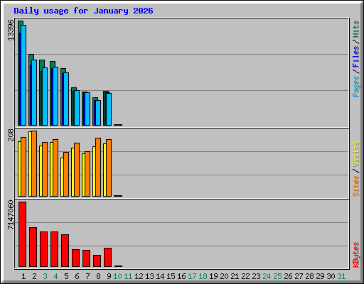 Daily usage for January 2026
