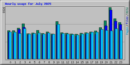 Hourly usage for July 2025